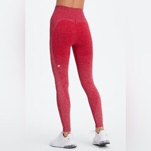 Fabletics Seamless Red High-Waisted Leggings- Medium